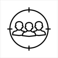 Target audience Icon. Symbol isolated white background. illustration. color editable. vector