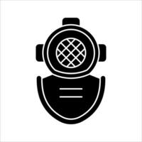 diving helmet Icon Symbol isolated white background. illustration. color editable. vector