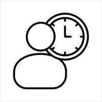Person overtime, attendance Icon. Symbol isolated white background. illustration. color editable. vector