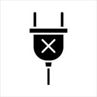 No plug Icon . Symbol isolated white background. illustration. color editable. vector