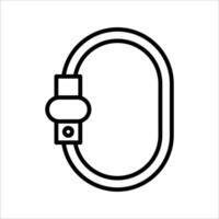 CarabinerCarabiner Icon.Symbol isolated white background. illustration. color editable. vector