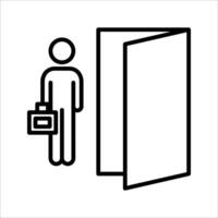 Employee leave exit Icon. Symbol isolated white background. illustration. color editable. vector