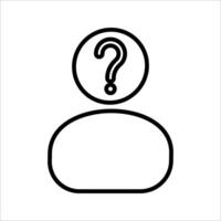 User profile with question Icon.Symbol isolated white background. illustration. color editable. vector