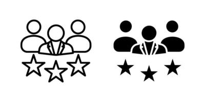 Business client with star Icon set, Symbol isolated white background. illustration. color editable. vector