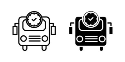 Bus time Icon set, Symbol isolated white background. illustration. color editable. vector