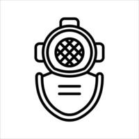 diving helmet Icon, Symbol isolated white background. illustration. color editable. vector