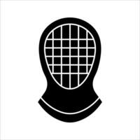 fencing mask Icon Symbol isolated white background. illustration. color editable. vector