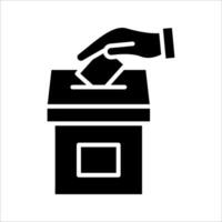 Hand voting ballot Icon.Symbol isolated white background. illustration. color editable. vector
