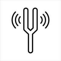 tunning fork Icon, Symbol isolated white background. illustration. color editable. vector