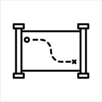 treasure map Icon. Symbol isolated white background. illustration. color editable. vector