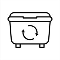 dumpster Icon . Symbol isolated white background. illustration. color editable. vector