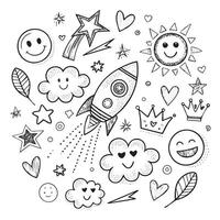 Adventure Theme Hand-drawn Sketch vector