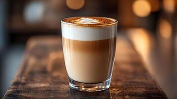Layered Latte Macchiato with Latte Art photo