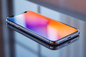 Modern Smartphone with Colorful Display photo