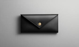 a black envelope with a gold coin on the front photo