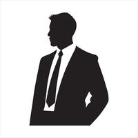 Black Silhouette of a businessman in a suit vector
