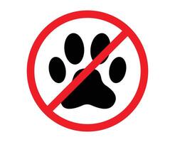 A sign that says no pets allowed and no pets allowed. no pets allowed sign with paw print vector