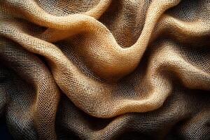 Textured Fabric Waves Natural Burlap Pattern for Design and Decoration photo