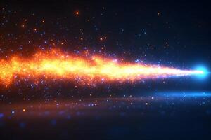 Brilliant Cosmic Trail Celestial Light Streak in Deep Space Exploration Art photo