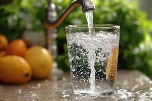Fresh Citrus-Infused Water with Lemons and Limes for Hydration and Refreshment photo