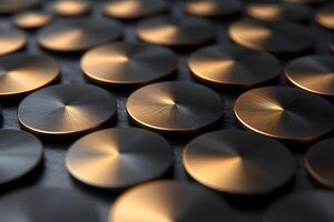 Metallic Disk Pattern with Brushed Texture - Abstract Background Design for Modern Decor photo