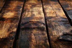 Rustic Wooden Surface with Textured Patterns for Background or Design photo