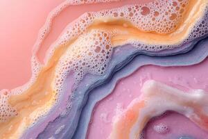 Abstract Pastel Foam Patterns with Soapy Texture for Creative Design photo