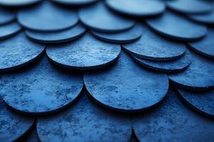 Close-Up of Textured Blue Scales for Abstract Art or Design Aesthetics photo