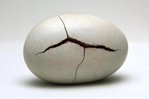 Cracked Egg Close-Up Metaphor for Breaking Barriers and New Beginnings in Conceptual Design photo