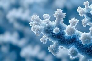 Abstract Ice Crystal Growth in Winter Wonderland Macro Photography for Print and Design photo