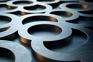 Abstract Geometric Metal Pattern with Circular Shapes for Modern Design photo