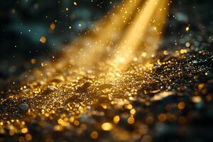 Golden Sunbeam Sparkles Nature's Magical Light and Texture for Design and Inspiration photo