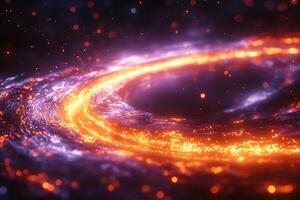 Vivid Cosmic Vortex Abstract Swirling Galaxy and Fiery Particles for Digital Art and Design photo