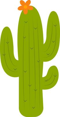 Cactus Plant Cartoon Colored Clipart