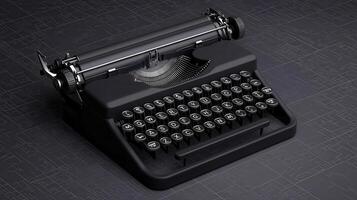 Classic Black Typewriter on Dark Textured Surface Vintage Writing Machine for Retro Design Projects photo