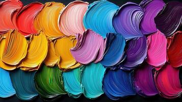 Vibrant Rainbow Hues Impasto Painting Texture Abstract Art Background photo