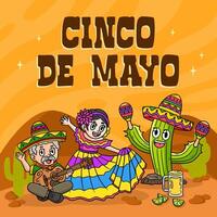 Cinco de Mayo Poster Square Banner Background vector