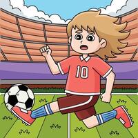 Female Soccer Player Intercepting Pass Colored vector