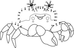 Dot to Dot Red Jamaican Crab Isolated Coloring vector