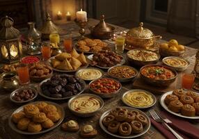 A table full of food photo
