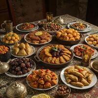 A table full of food photo