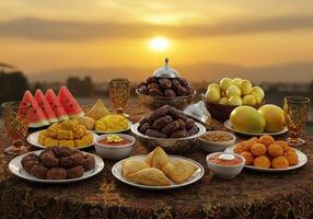 A table with a variety of food on it photo