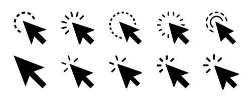 Click icon set. pointer arrow icon. cursor icon vector
