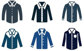 Long Sleeve Button-Down Shirt icon vector