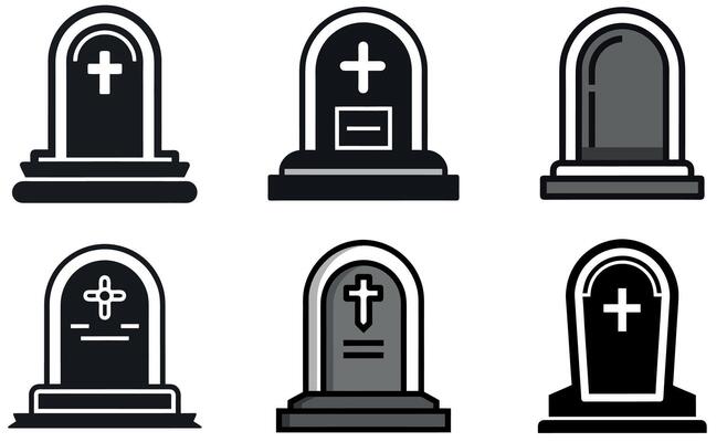 Collection of Tombstone Logos and Icon set