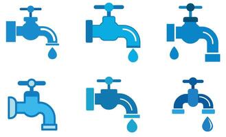 Modern Water Faucet Icon set design vector