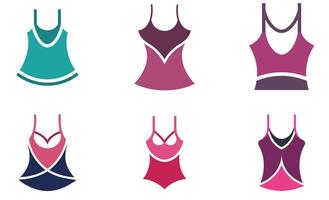 Camisole Tank Top Icon Set design vector