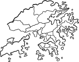 freehand drawing of Hong Kong city map. png