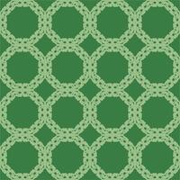 Seamless circular lace or doilies pattern. Green monochrome. Interlocking rings. Intricate details. Symmetrical design. Vintage style. Decorative motif. Repeating motifs. Flat . vector