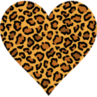 Heart leopard print. Leopard print pattern. Heart shaped png